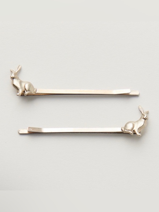 Free People & Arc & Bo Accessories - NWT Arc + Bow Sterling Silver Rabbit Novelty Barrettes – Pair of 2